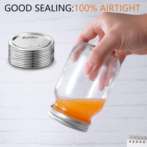 EvaHab lids sealed on Ball jar demonstrating leak-resistant storage benefit