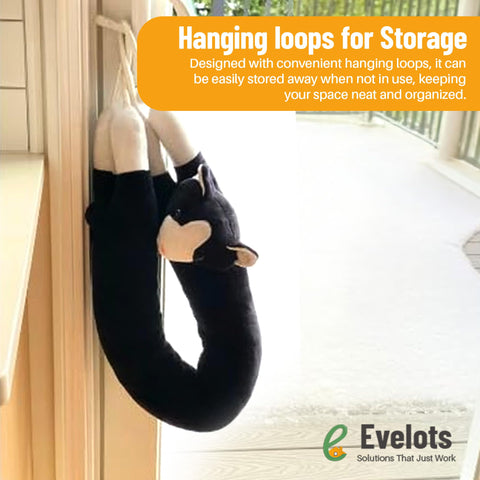 Evelots hanging loop on stopper for quick storage and convenience