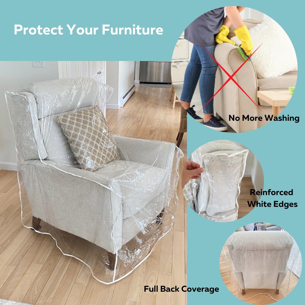 Evelots protected armchair in living room showcasing easy protection during daily use