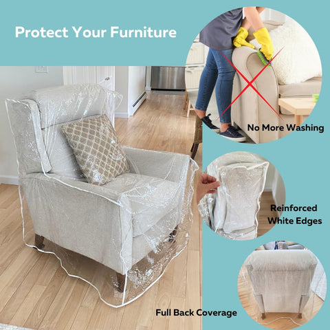 Evelots protected armchair in living room showcasing easy protection during daily use