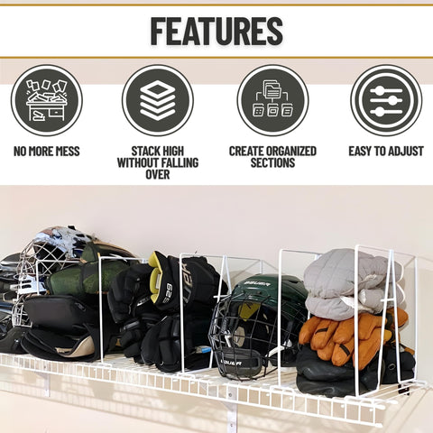 Evelots divider holding folded sweaters upright for easy access