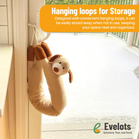 Evelots hanging loops shown for easy storage and tidy placement