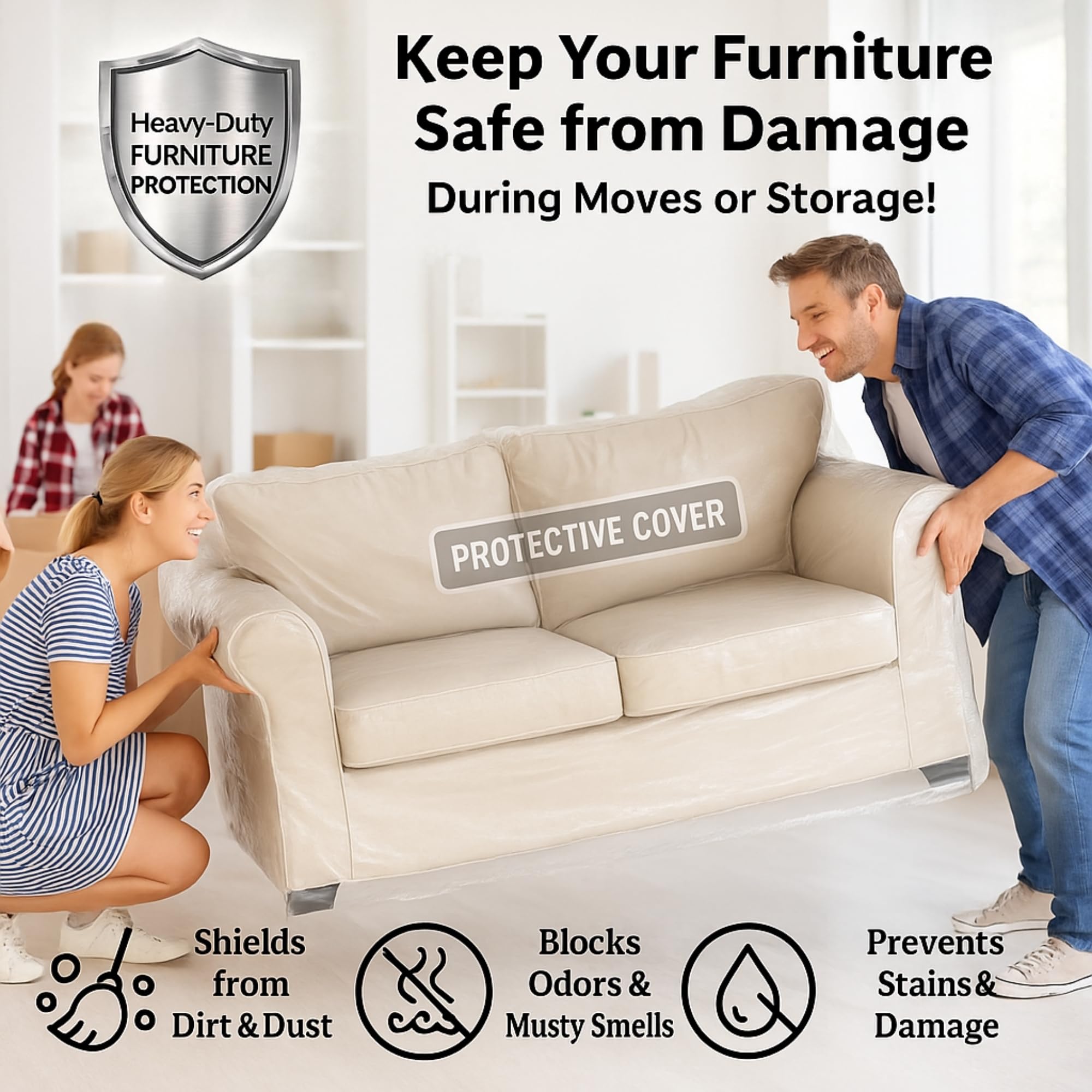 Evelots loveseat cover in living room preserving furniture appearance