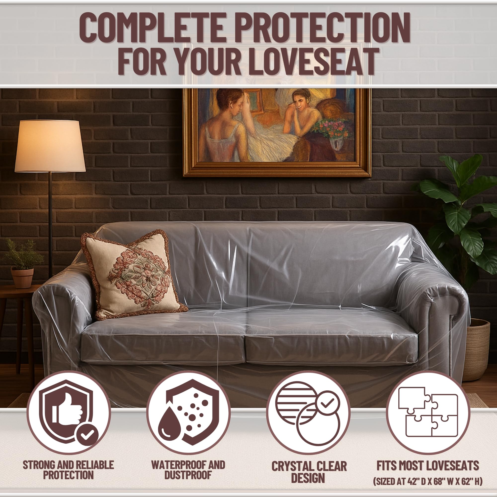 Evelots cover on a sofa with pets showing pet hair protection