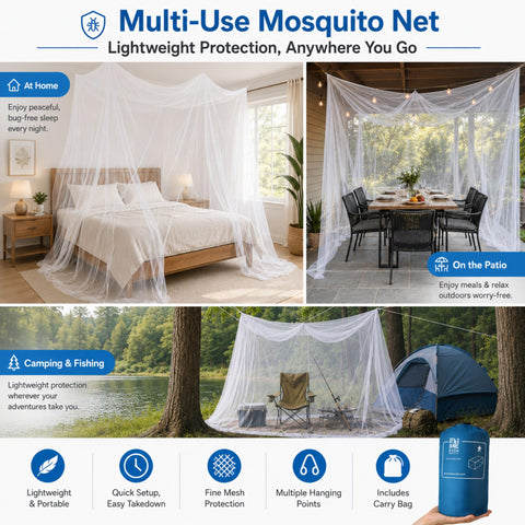 EVEN NATURALS canopy installed over a king bed for roomy comfort