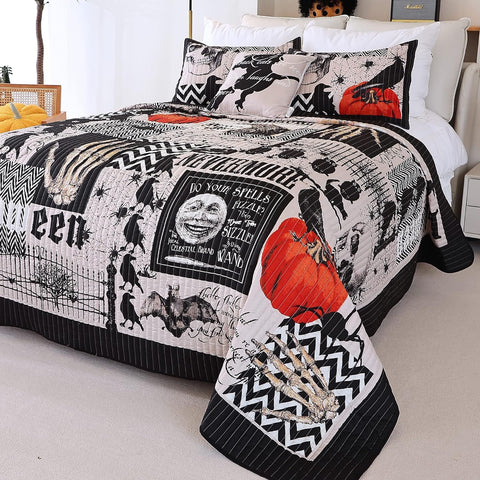 EVENHUG packaged set with quilt and shams showing all included pieces