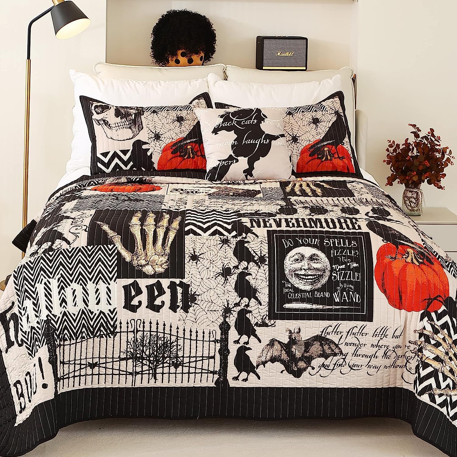 EVENHUG two pillow shams and decorative pillowcase displayed to complete bedding set