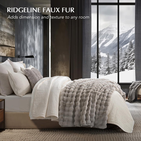 EverGrace close-up of ridgeline sculpted faux fur highlighting plush texture and elegance