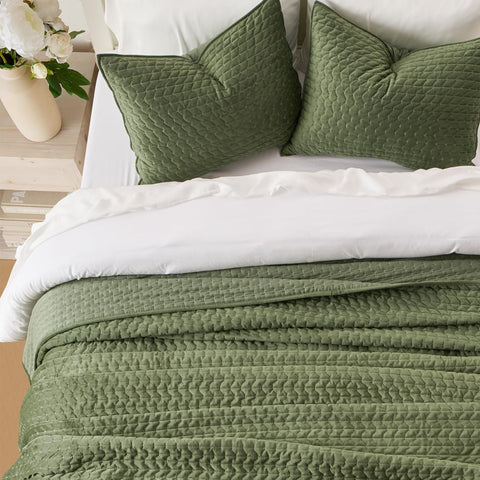 EverGrace close-up of cross-stitch velvet detail highlighting texture and cozy touch