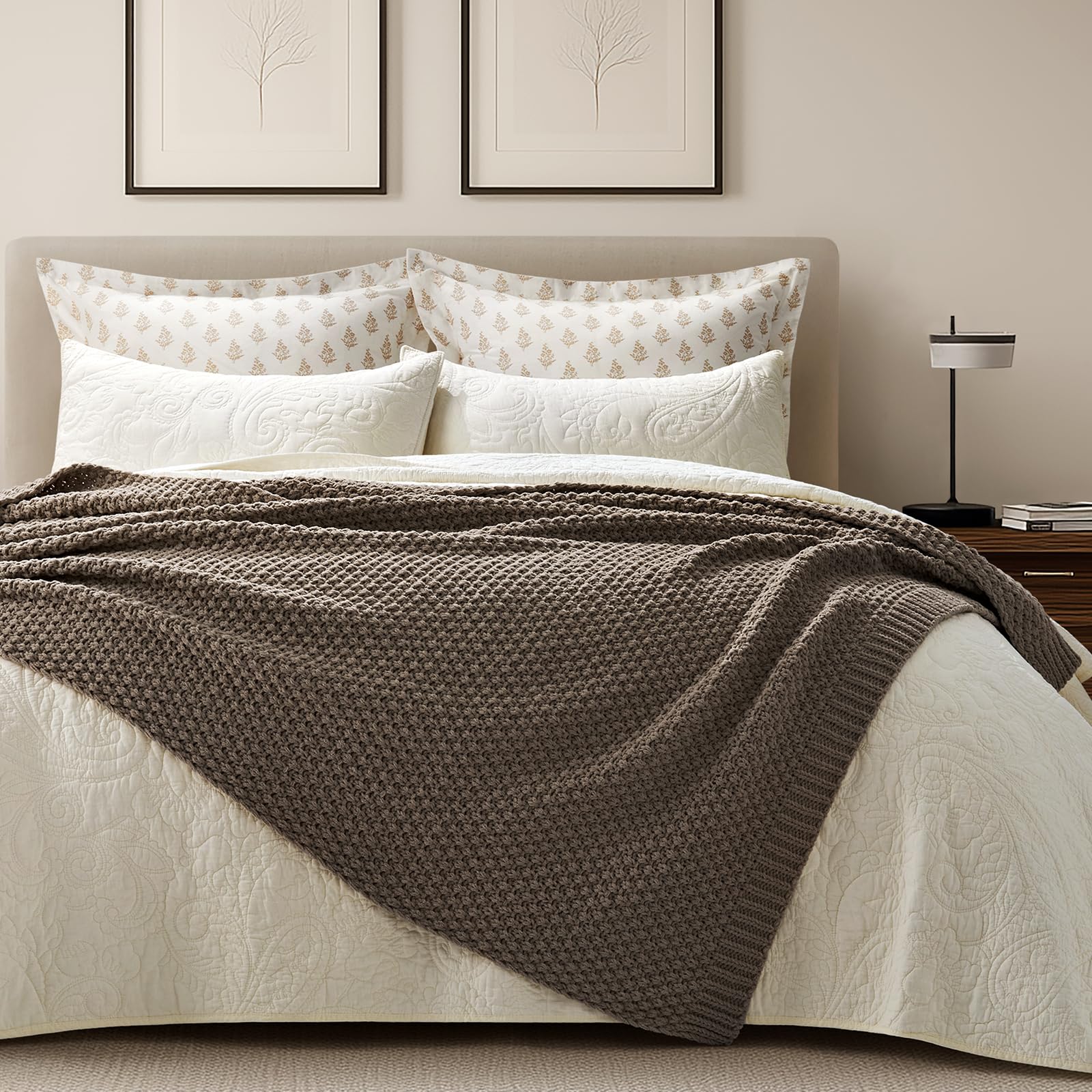 EverGrace throw draped over sofa adding warmth and a styled living room focal point