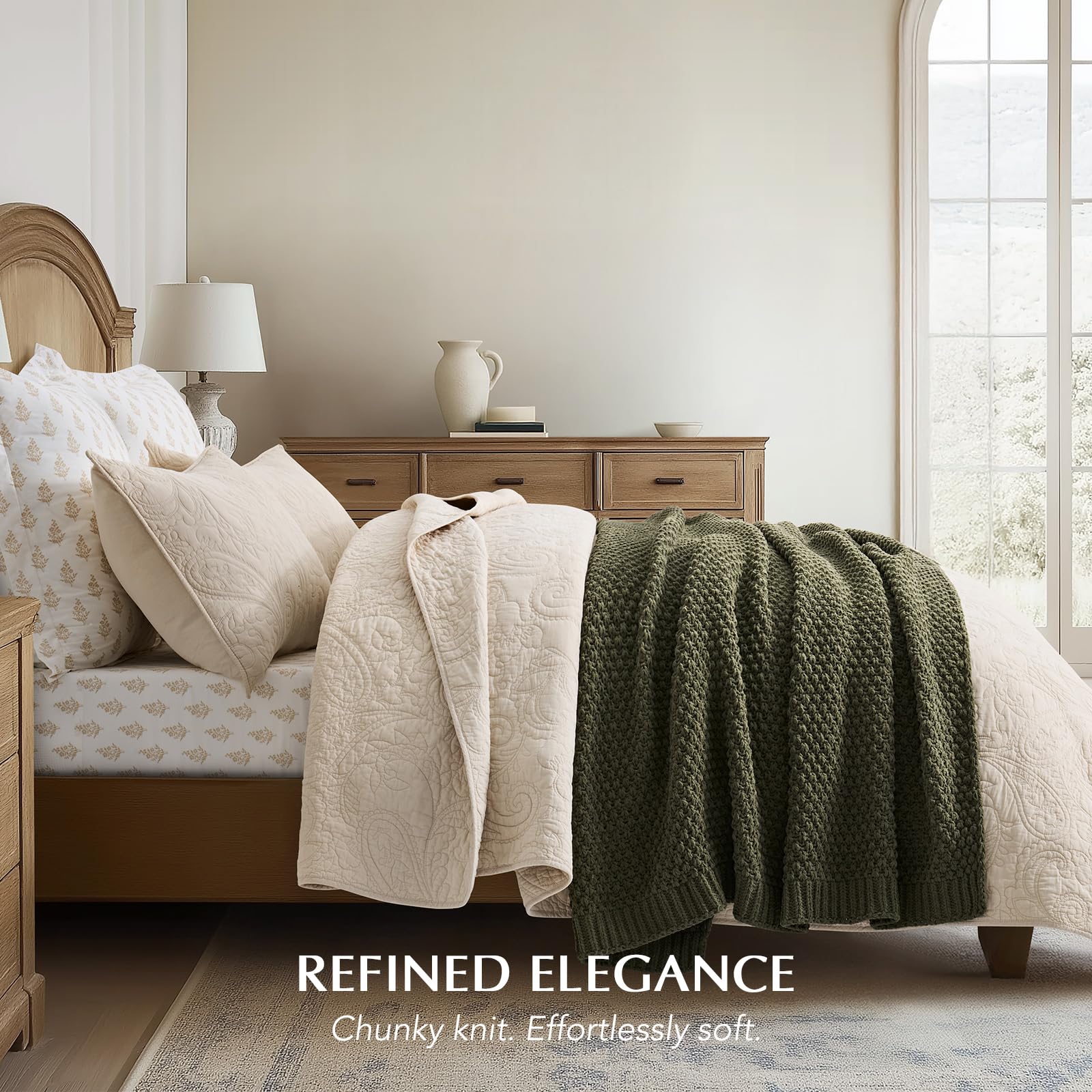 EverGrace folded at bed foot showcasing neat styling and bedroom warmth
