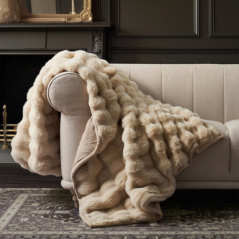 EverGrace front folded cream throw showcasing neat styling and inviting warmth
