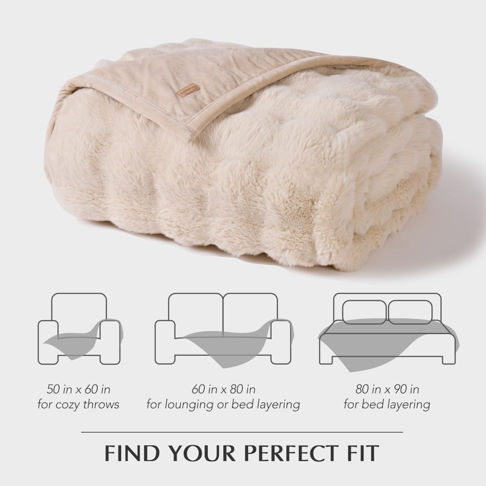 EverGrace hands feeling touch closeup conveying soft faux fur comfort