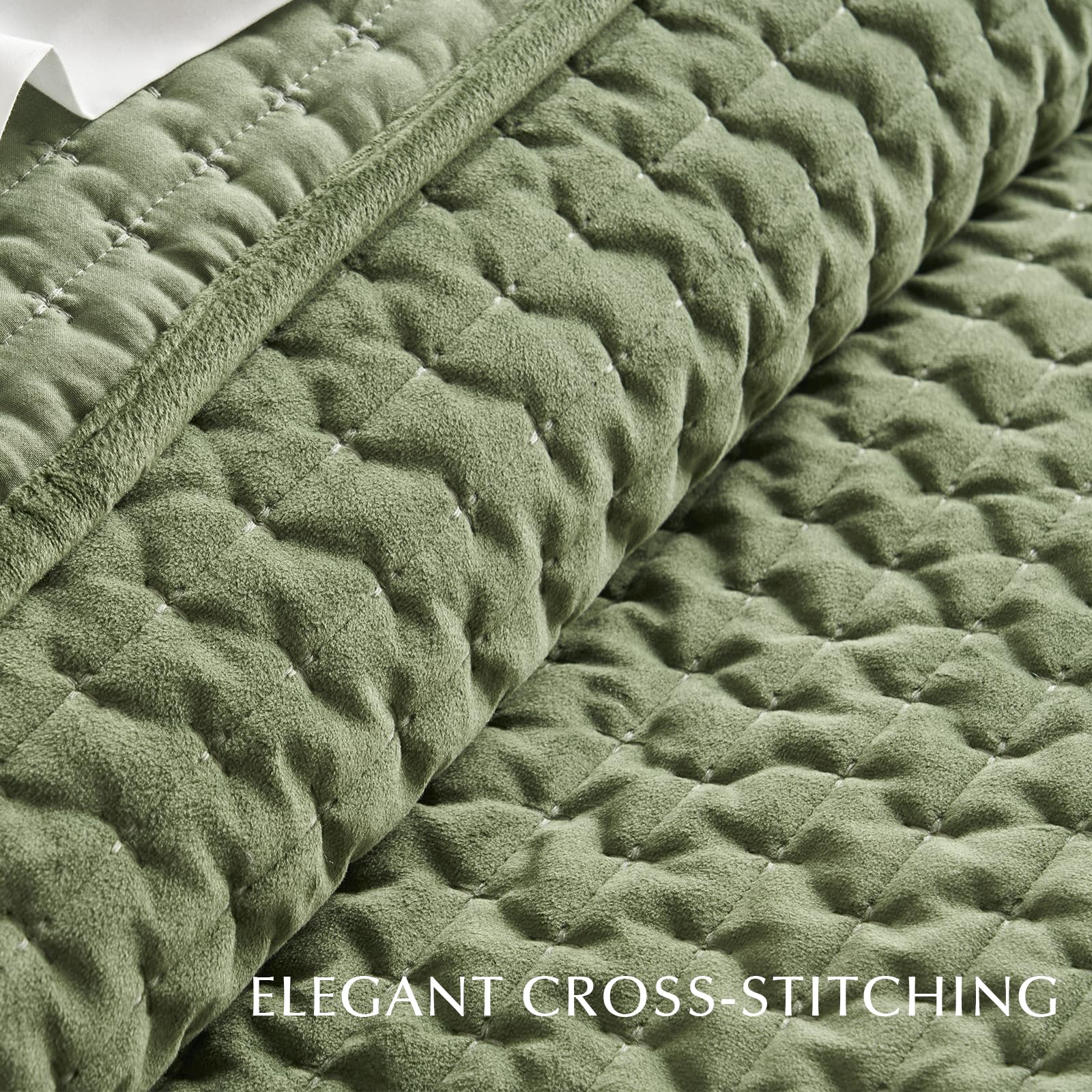 EverGrace quilt draped over bedside showing full coverage and polished finish