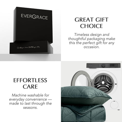 EverGrace care label close-up indicating machine-washable convenience