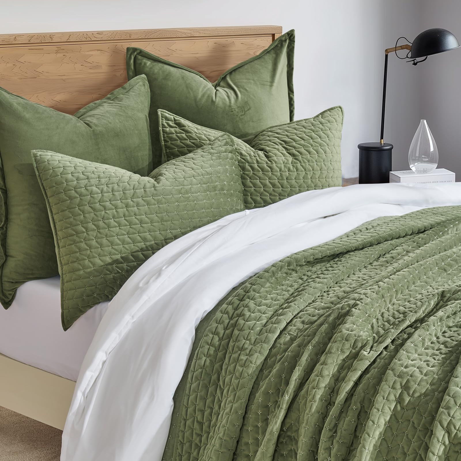 EverGrace quilt on king bed illustrating generous size and floor-length coverage option