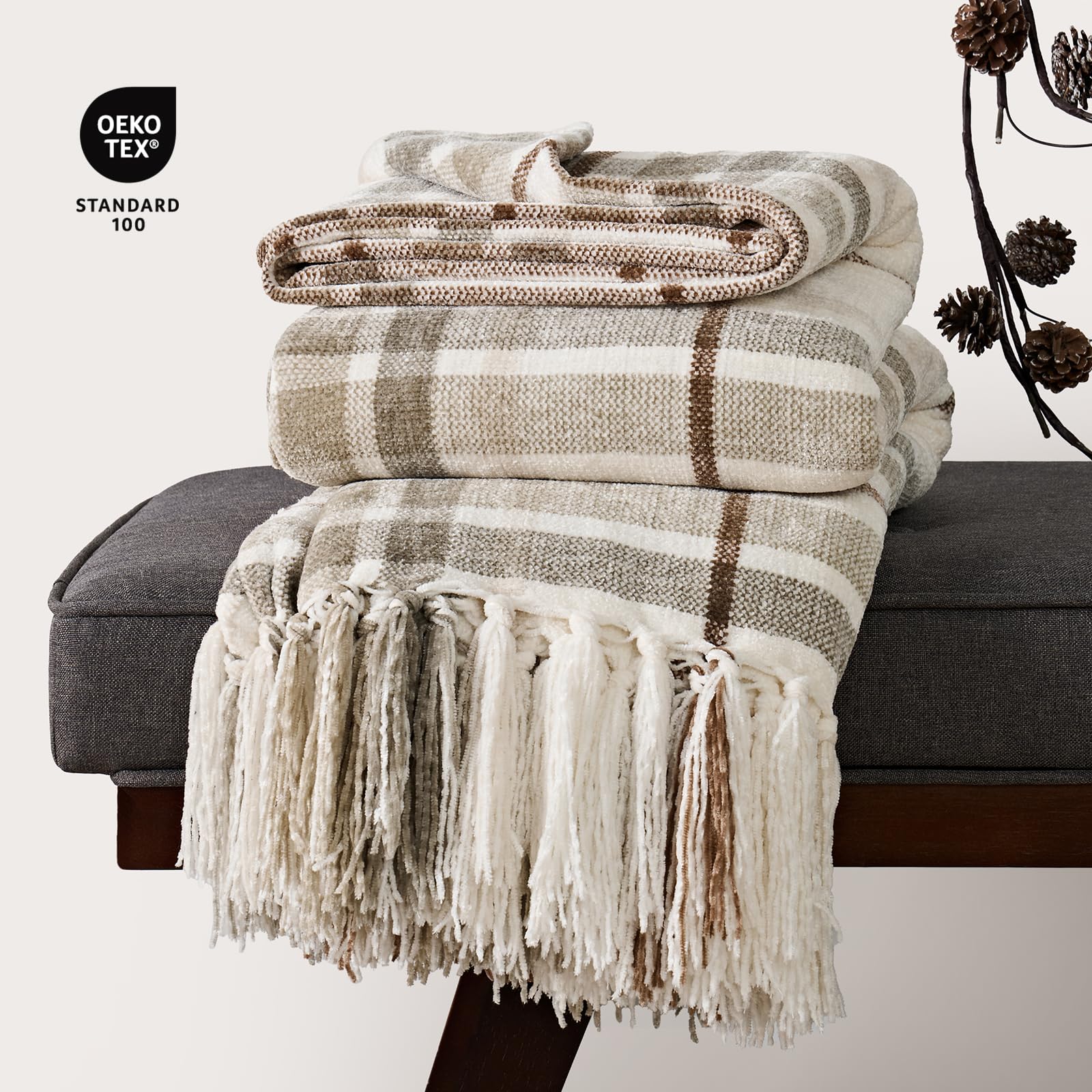 EverGrace throw folded on bed offering neat styling and comfort