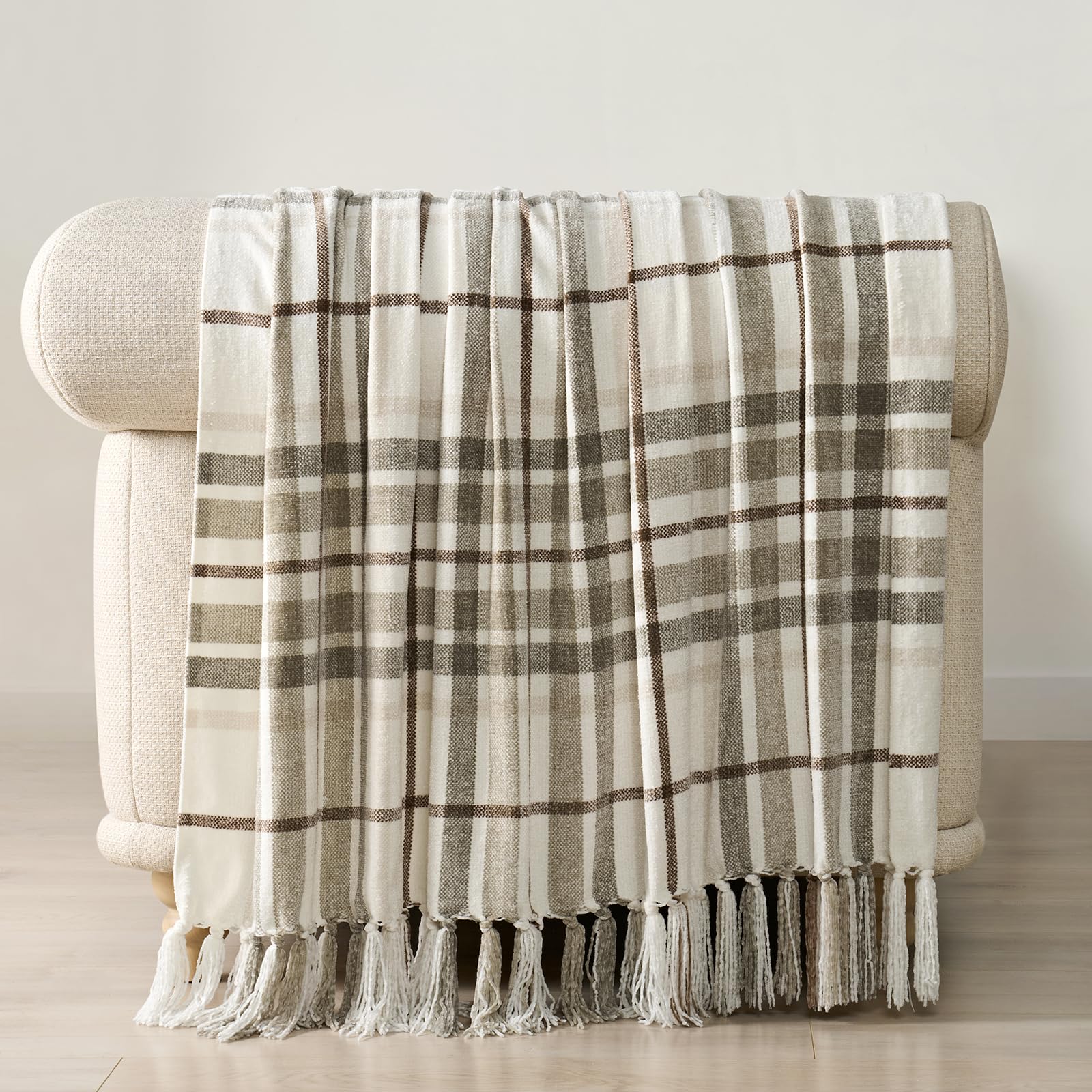 EverGrace blanket beside chair showing 50x60 size scale