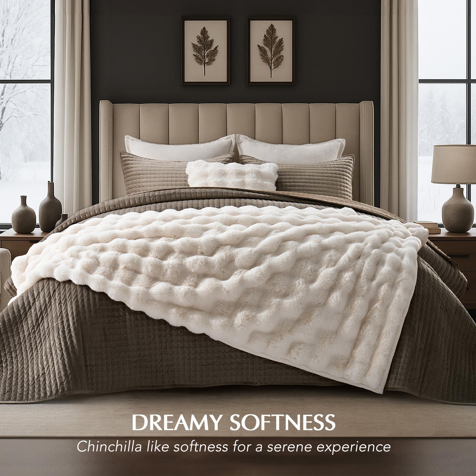 EverGrace lifestyle scene with throw and coffee cup showing comfortable relaxation