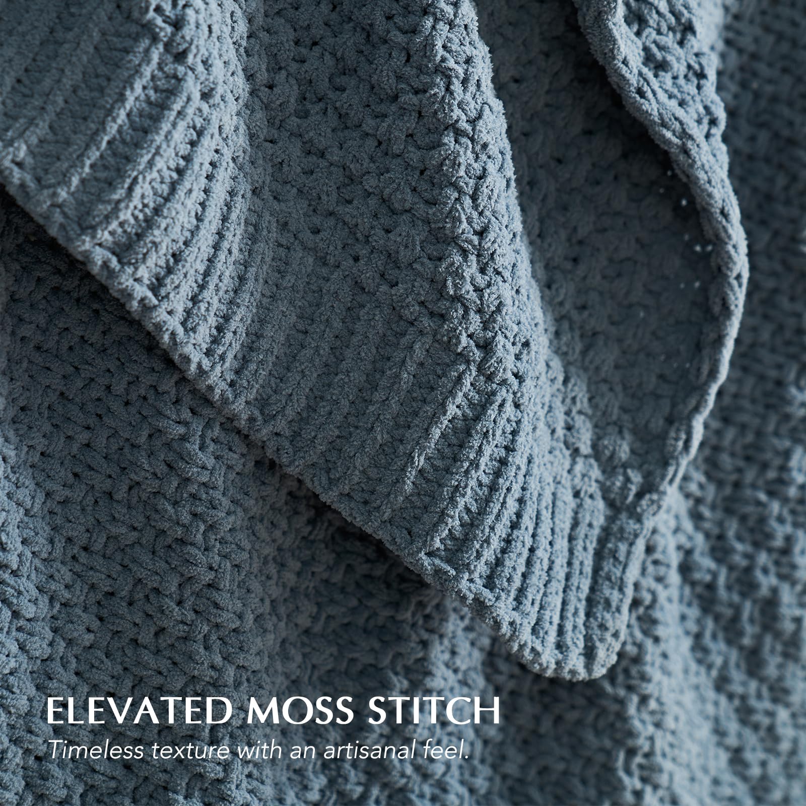 EverGrace throw draped on sofa adding cozy layered style and warmth