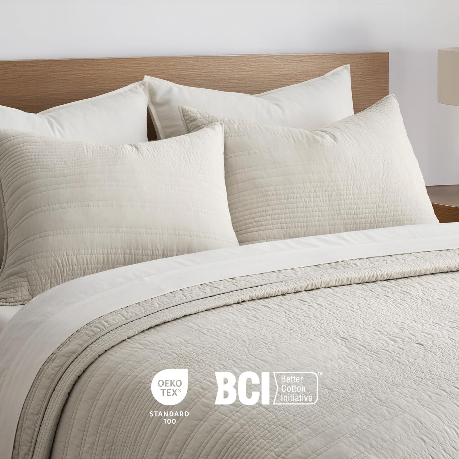 EverGrace king quilt on mattress illustrating full overhang coverage