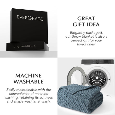 EverGrace care tag showing machine-washable convenience and durability