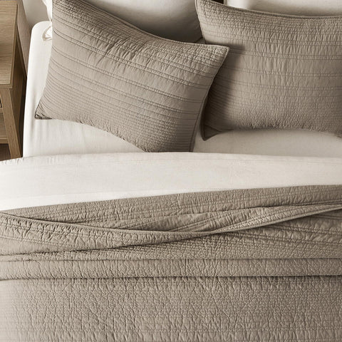 EverGrace flat-lay of quilt with two matching shams demonstrating full set contents
