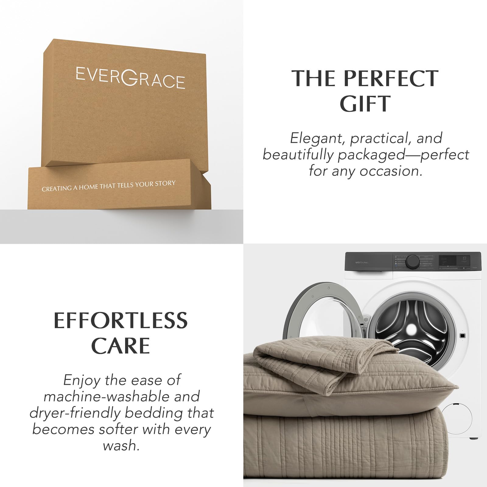 EverGrace quilt layered with blanket showing versatility for year-round use