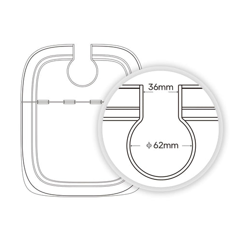 EVERIE removable built-in rack close-up showing adjustable positions for neat bag spacing