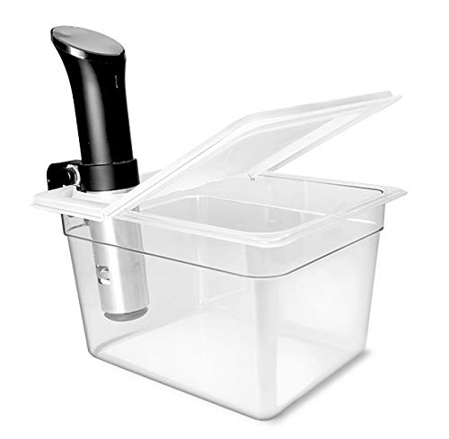 EVERIE front view of 12 quart sous vide container showing compact bundle and benefits