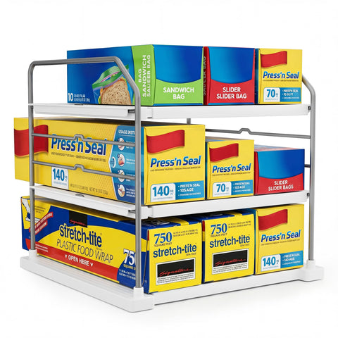 EVERIE front view showing the two-pack organizer and packaging, tidy storage benefit