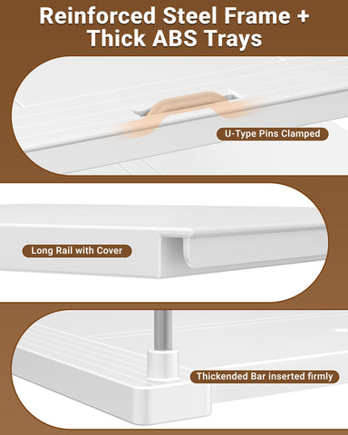 EVERIE side profile showing adjustable shelf positions for customization