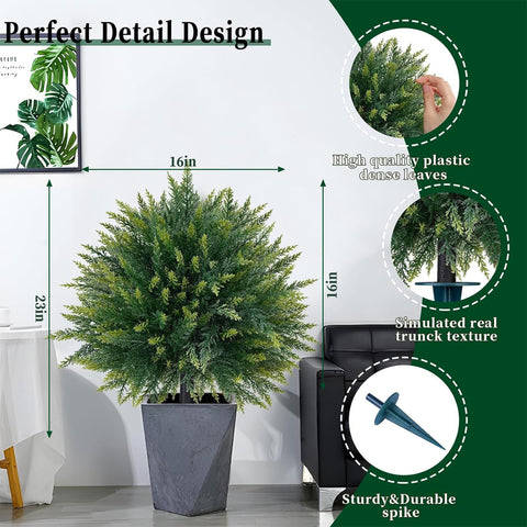 EverNature topiary installed in a planter demonstrating tool-free setup benefit