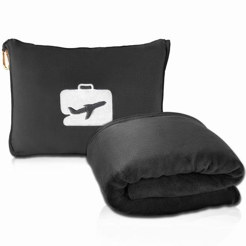 EverSnug front view of packaged blanket showing compact carry case and zipper convenience