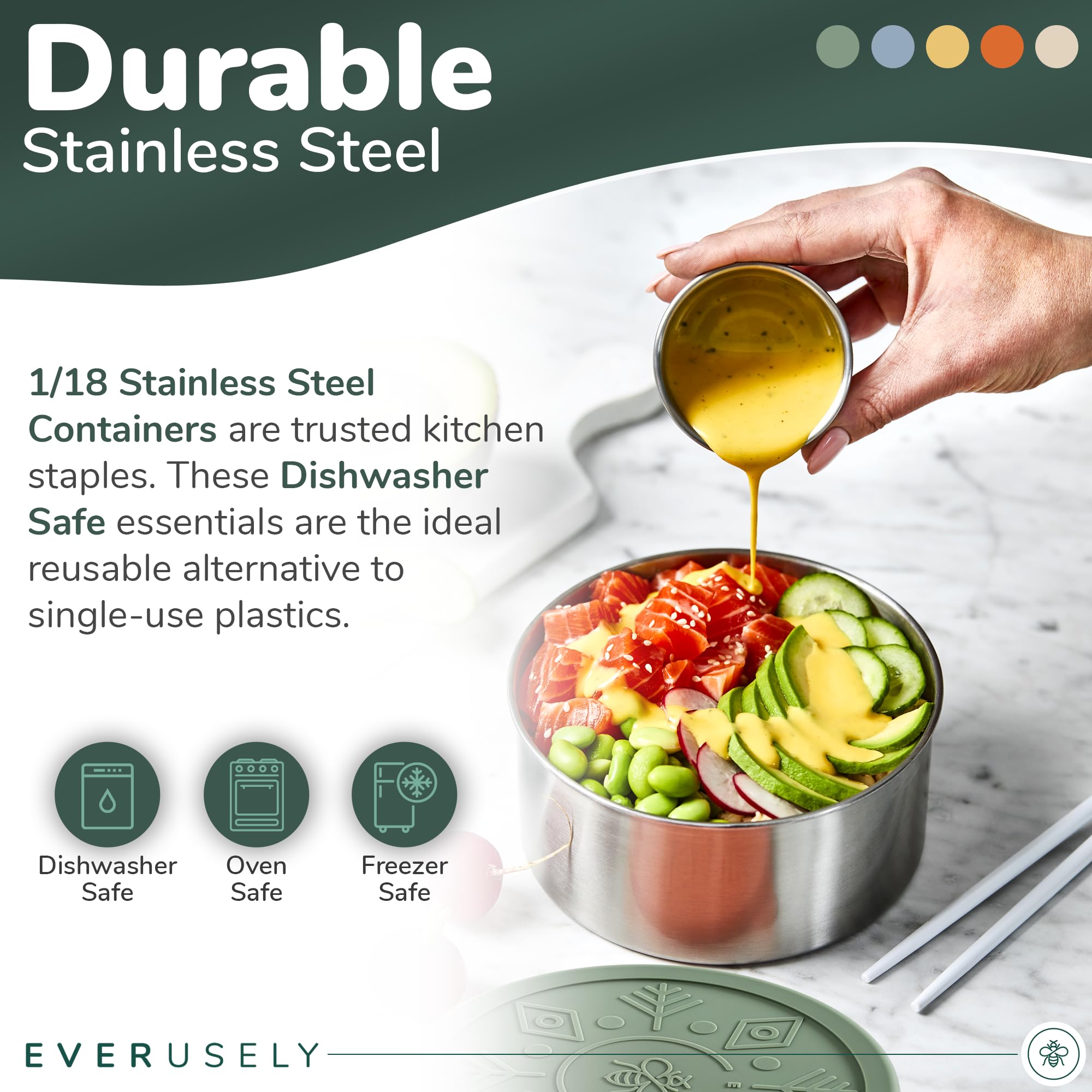 Everusely stacked containers highlighting space-saving, tidy storage benefit