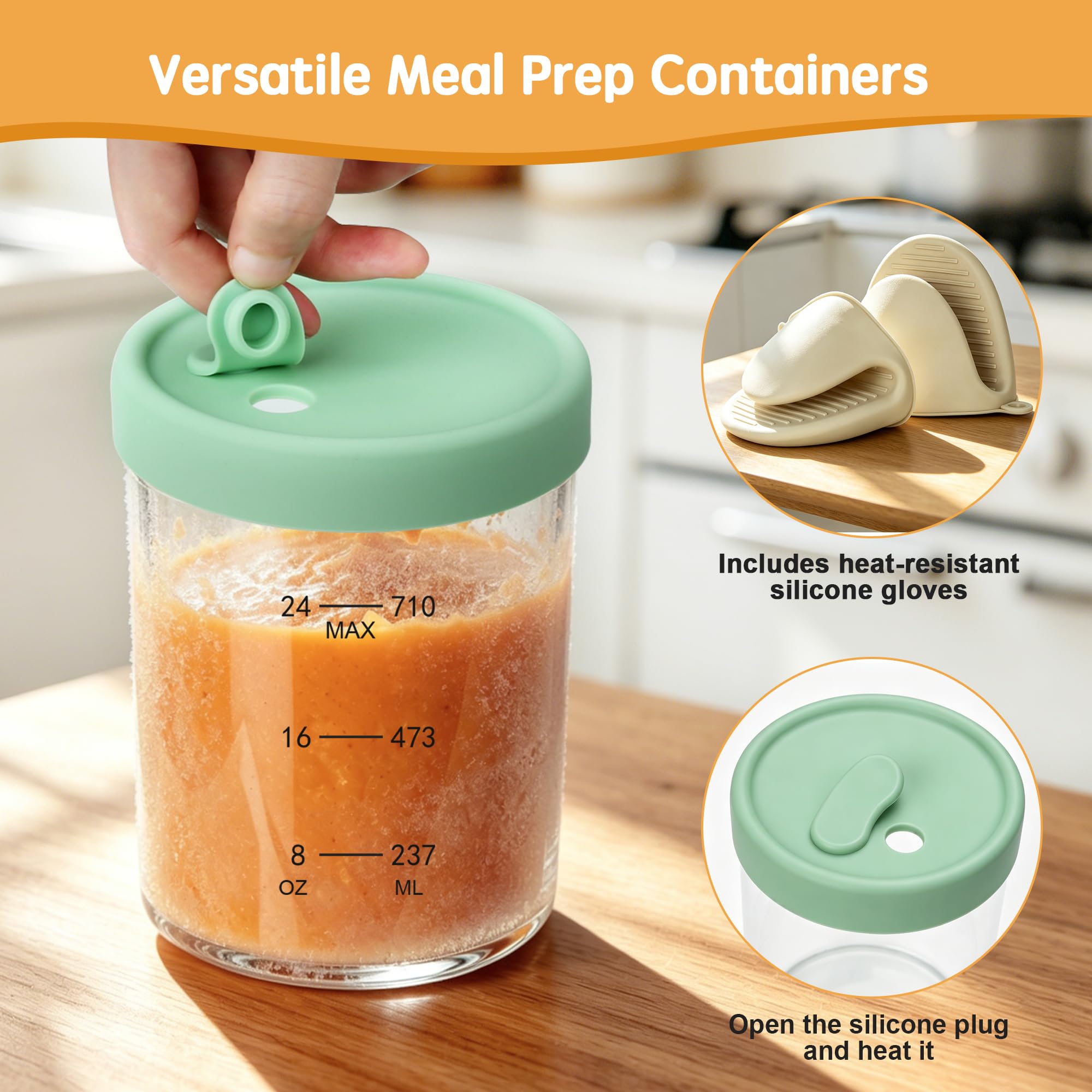 Evjeal container in microwave with vent open for safe reheating and reduced splatter