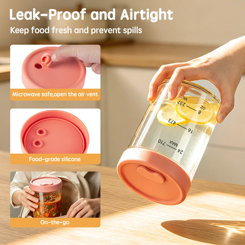 Evjeal silicone lid seal and steam vent detail ensuring leak protection and safe reheating