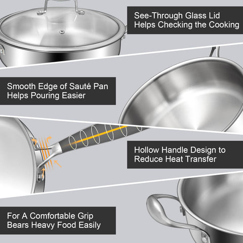 EWFEN pan with lid in kitchen setting demonstrating covered braising convenience