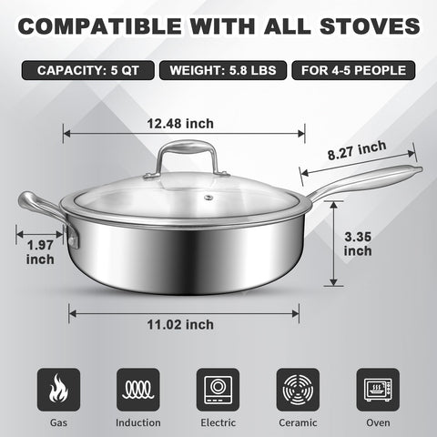 EWFEN side profile revealing tri-ply cladding and magnetic base for induction compatibility