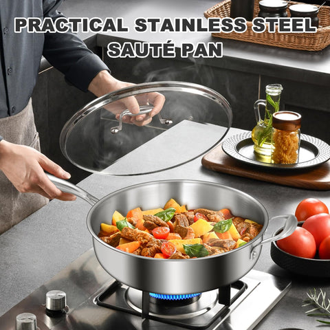 EWFEN close-up of 12-inch cooking surface showcasing smooth 304 stainless for even cooking