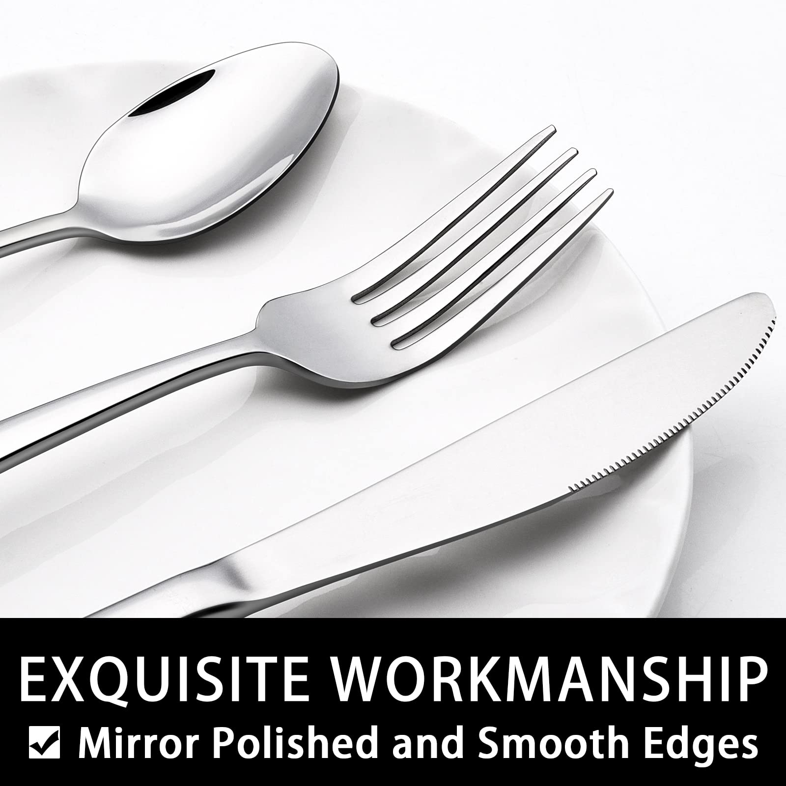 EWFEN dinner knife close-up, heavy-duty blade shows durability and control