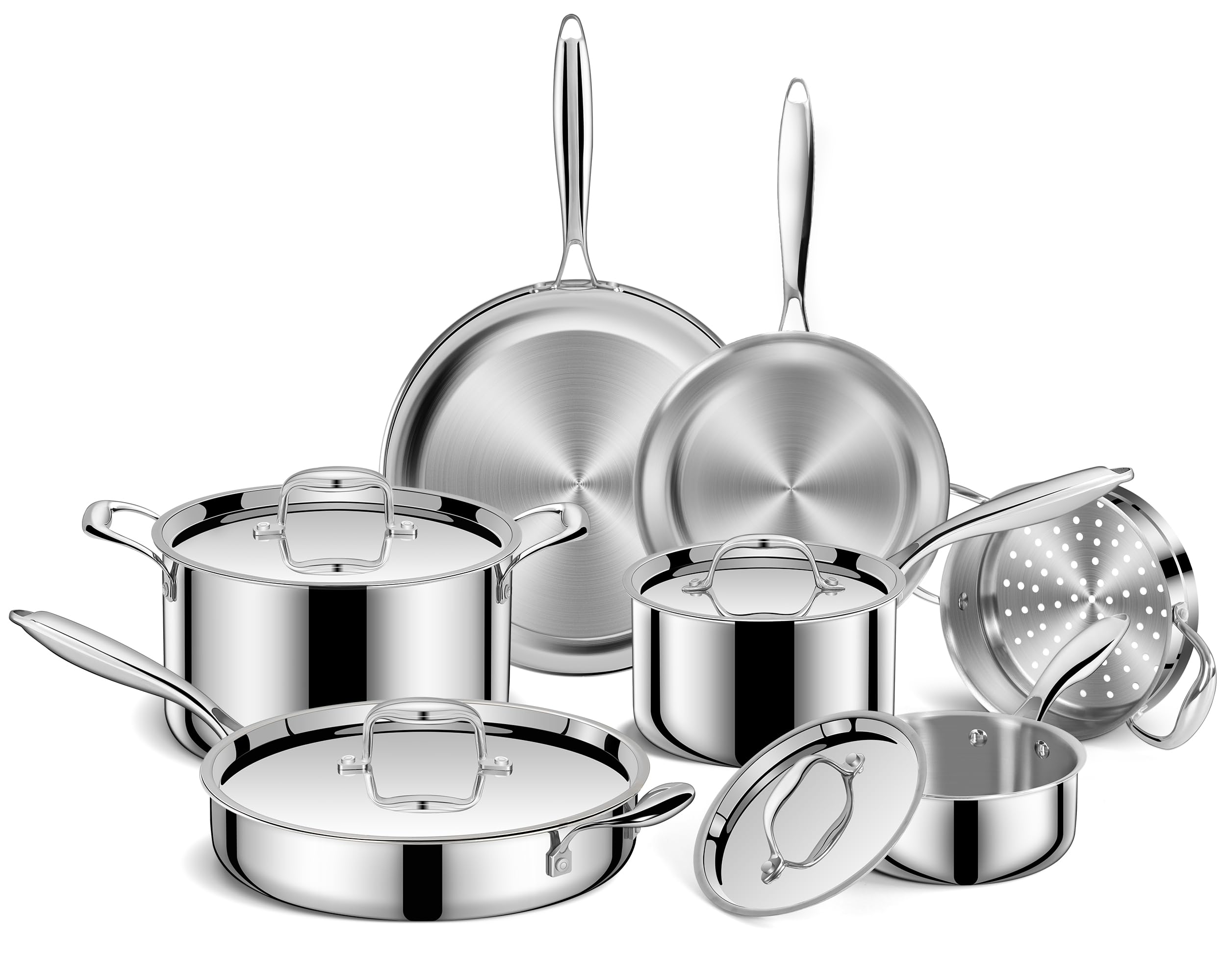 EWFEN cookware front view showing all pieces and usefulness