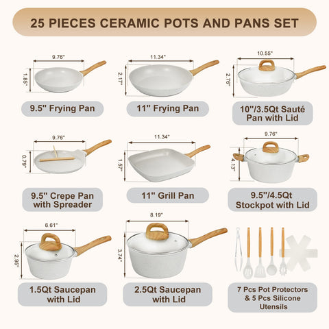 EWFEN frying pan ceramic nonstick surface close-up for easy food release benefit