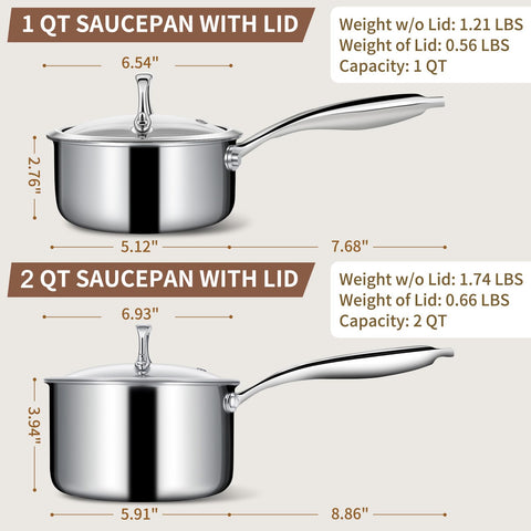 EWFEN 1 quart saucepan with glass lid demonstrating moisture-locking view