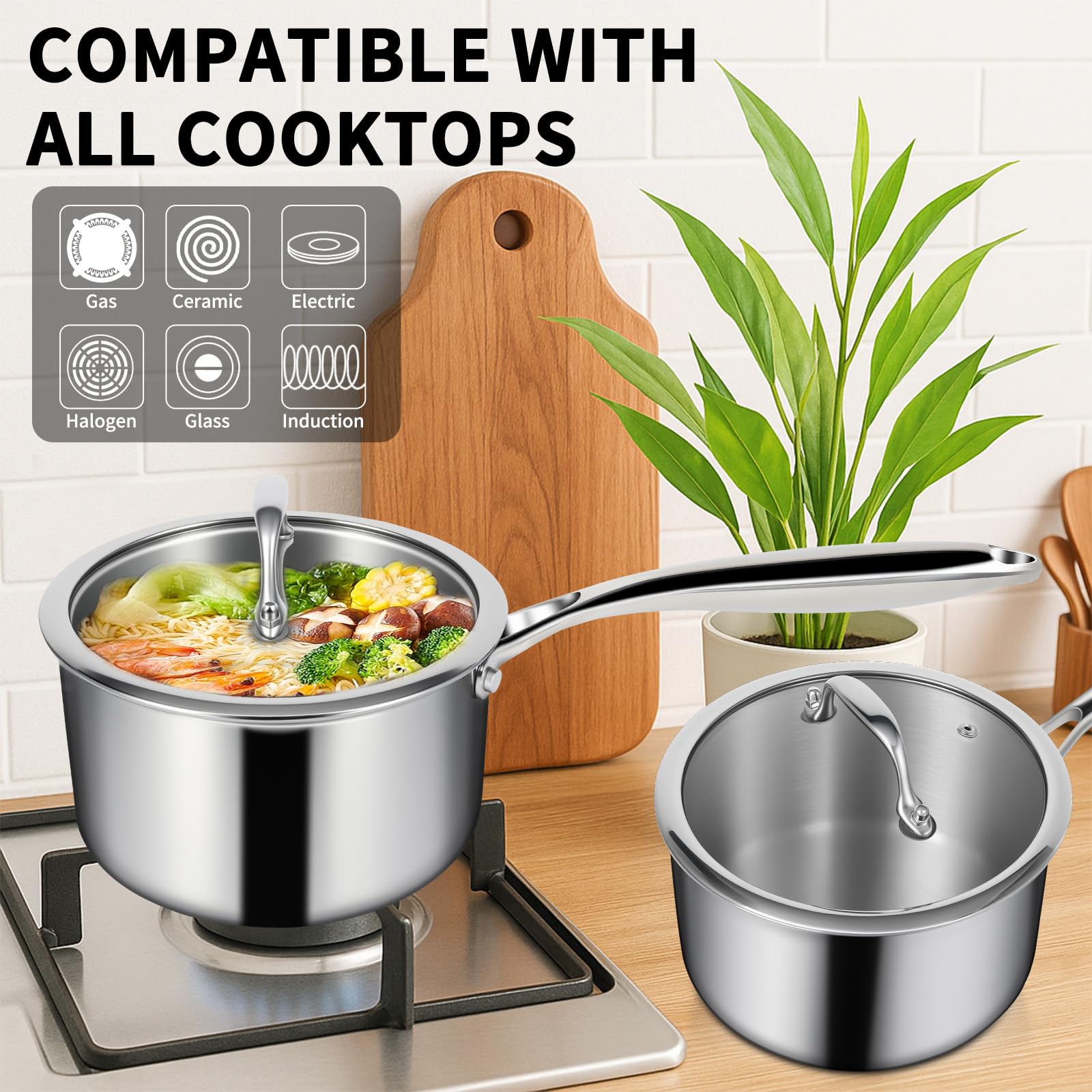 EWFEN 2 quart saucepan with lid highlighting capacity for small meals