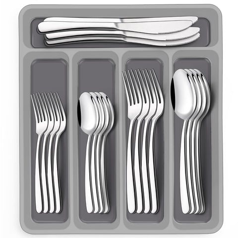 EWFEN full 40-piece set displayed, polished finish adds elegant table presence