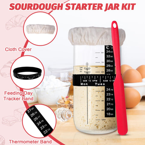 EWFEN starter jar on warmer mat ensuring steady fermentation