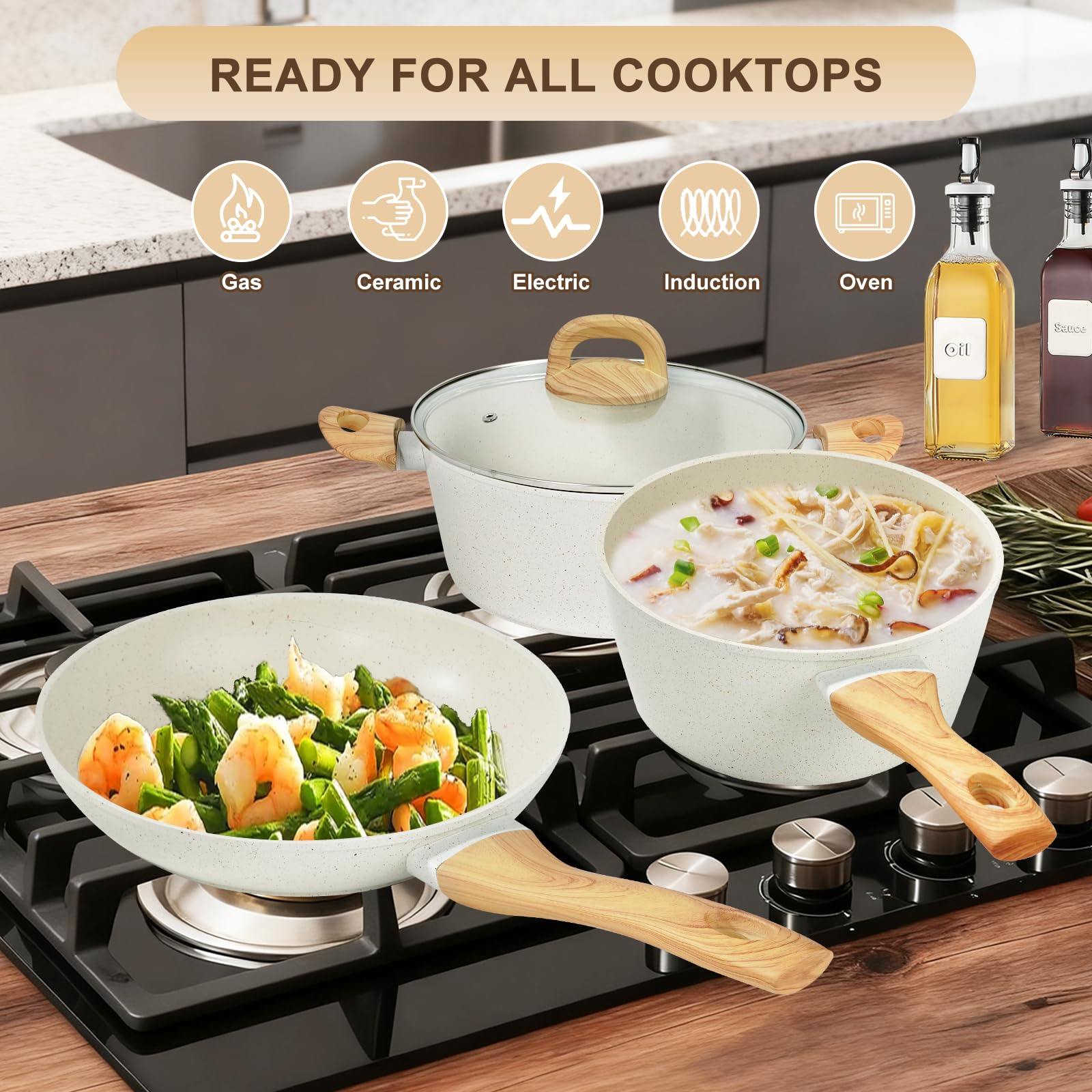 EWFEN tempered glass lid close-up showing visibility while cooking benefit