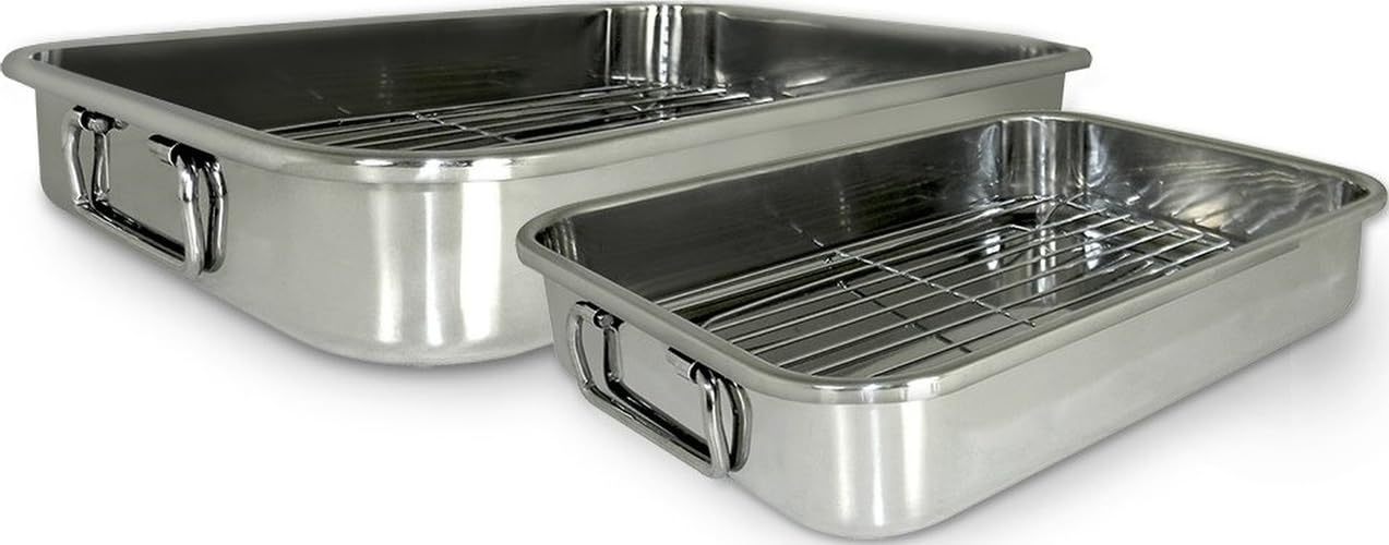 EXCELSTEEL Cook Pro front view showing both pans and racks for versatile cooking