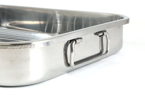 EXCELSTEEL Cook Pro both pan sizes side-by-side for portion and oven fit